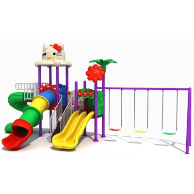 China Eco - Friendly Preschool Kindergarten Kids Slides Set Outdoor Plastic Playground Equipment for sale