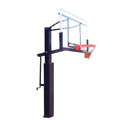 China Inground Height Adjustable Hand Lift Outdoor Basketball Hoop Racks With Backboard for sale