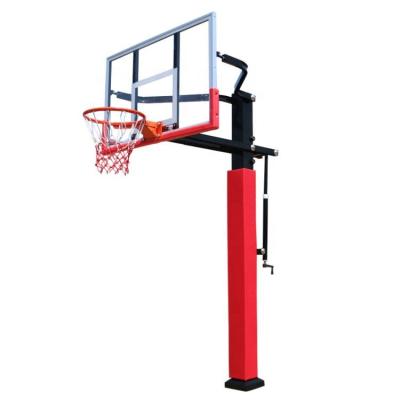 China Cheap Steel Inground Basketball Hoop Inground Basketball Rack With Backboard Backboard for sale