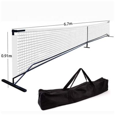 China Custom Outdoor 22FT Settlement Size PVC Sharpening Custom Pickleball Net Set With Stand for sale