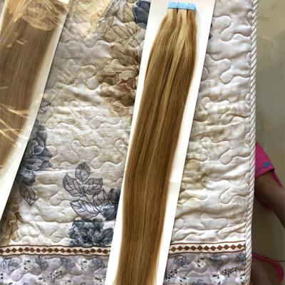 China Silky Straight Wave 27/613 18/613 20 Inch Straight Natural Invisible Extensions 100% Tape Hair for sale