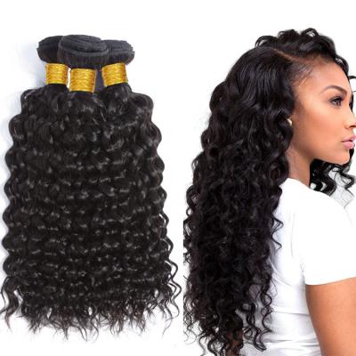 China Water Wave 10-30 Inch Current Natural Black Raw Cambodian Hair Water Wave Hair Unprocessed Double Drawn for sale