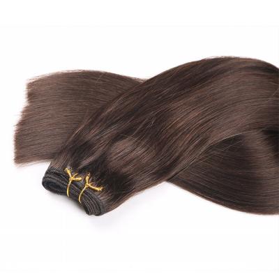 China Silky Straight Raw Double Wave 12A Brazilian Human Hair Brown Pulled Hair Weave Color #2 Straight for sale