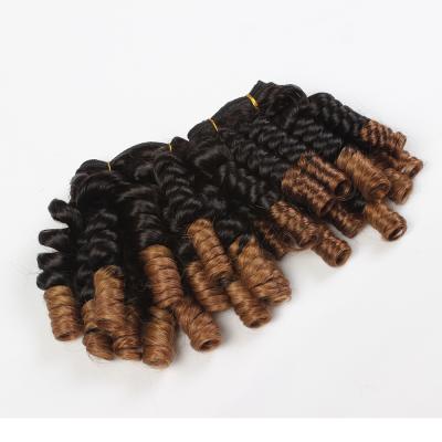 China FUMI Ombre Black Brown Funmi Double Curl Hair Bundles Virgin Funmi Hair Pulled Virgin Hair for sale