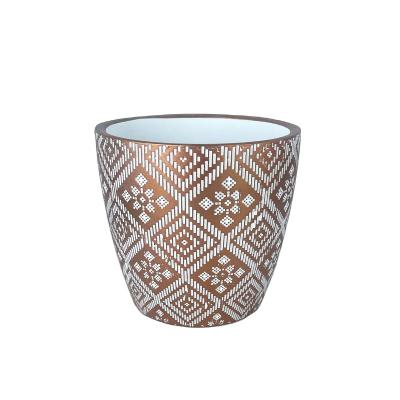 China Eco-Freindly China Manufacturer Nordic Modern Gold Color Ceramic Planter Pot Garden Pots Flower Planters for sale