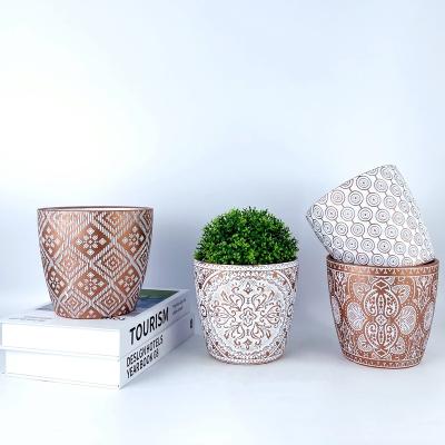 China Eco-Freindly Wholesale Modern Decorative Hot Selling Nordic Style Gold Round Ceramic Flower Pot for sale