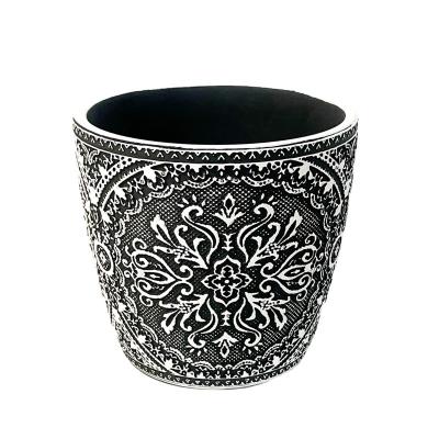 China Hot Sale Cheap Outdoor Ceramic Flower Pot Eco-friendly Round Ceramic Flower Pot Decorative Planter Outdoor Indoor Garden for sale