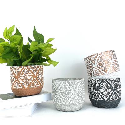 China Eco-Freindly RTS Succulent Modern Cement Flower Plant Concrete Pots Planter Pots for sale