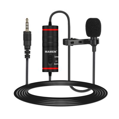 China Lavalier Microphone MAMEN Lavalier Microphone Noise Canceling Condenser Lapel Microphone For Smartphone for sale