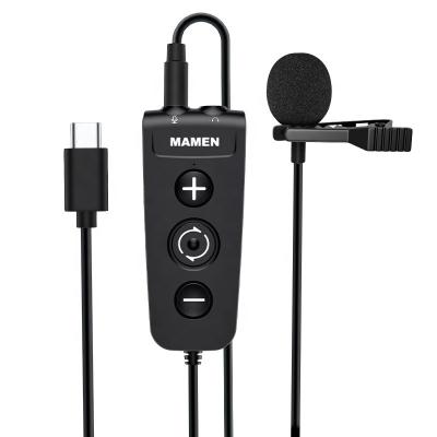 China Interesting Gooseneck Microphone Factory Wholesale Mamen MIC-LS01 Voice Switch Wired Lavalier Microphone for sale