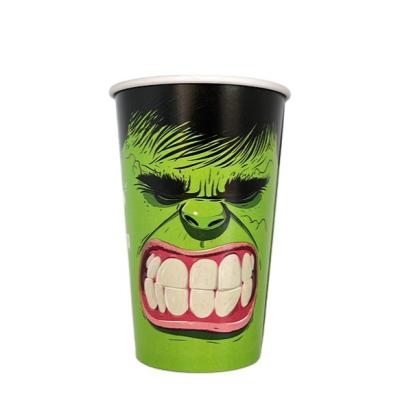 China New Fashion Style Disposable Colorful Custom Logo Disposable Cartoon Ice Cream Cup Eco-friendly Printed Cold Paper Cup for sale