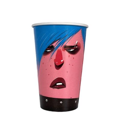 China New Fashion Style Disposable Colorful Custom Logo Disposable Cartoon Ice Cream Cup Eco-friendly Printed Cold Paper Cup for sale