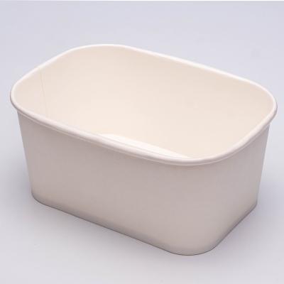 China Disposable Customized Biodegradable Take Away Disposable Brown Salad Wrapping Paper Food Warm Ripple White Salad Bowl for sale