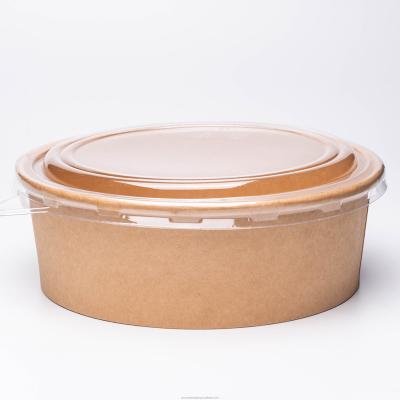 China Different Size 1000ml 100% Disposable Compostable Biodegradable Take Out Round Paper Bowl Custom Logo for sale