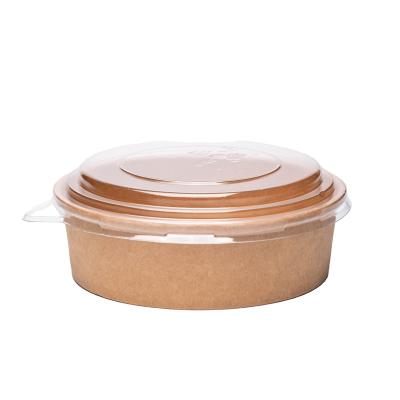 China Disposable 1000ml Manufactured PLA Coated Kraft Paper Bowl With Lid for sale