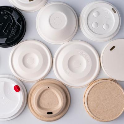 China Recycled materials sizes different paper/disposable bagasse coffee eco friendly lid/plastic lid for cups for sale