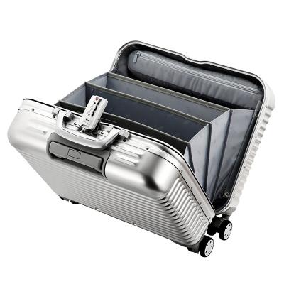 China 100% High Quality Aluminum Top-Ranking Aluminum Rolling Luggage Large 17' Capacity Travel Trolley Case Suitcase for sale