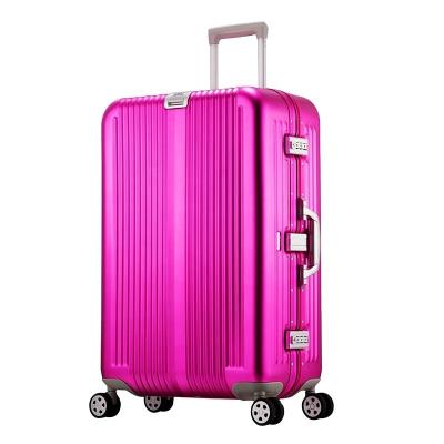 China GKO fashion aluminum 20 inch pink travel luggage bags full aluminum luggage suitcase for girls and women for sale