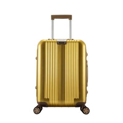 China Zhejiang GKO Design Gold Aluminum Luxury Travel Bags 4 Pieces Hard Shell Travel Suitcases Trolley Luggage Set In 17 20 24 28 Inches for sale