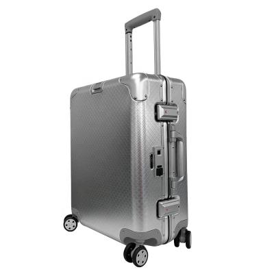 China 2022 New Design GKO 20 Inch Aluminum Smart Fingerprint Lock Aluminum Luggage Suitcase With Charger for sale