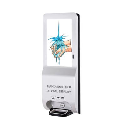 China Gel Foam Liquid Hand Sanitizer Dispenser LCD Digital Display Auto Dispenser Digital Signage Screen for sale