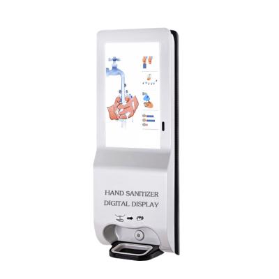 China Wall Mount LCD Digital Display Screen with Gel Automatic Hand Sanitizer Dispenser for sale