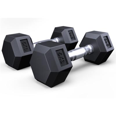 China Commercial Use China Chrome Fitness Gym Equipment Rubber Coated Weight Dumbbell Set for sale