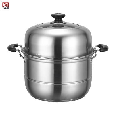 China Sustainable Cooking Stainless Steel Pot Household Steamer 18cm Double-Layer Steaming Stainless Steel Steamer Pot for sale