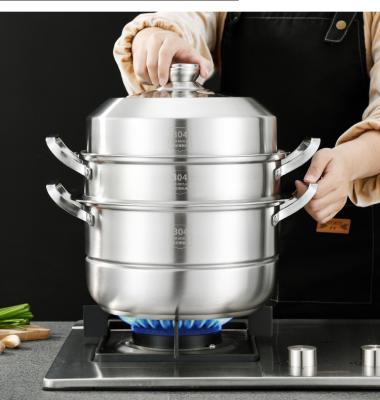 China Sustainable Stainless Steel Steamer Pot Kitchen Cooker Food Steamer for sale