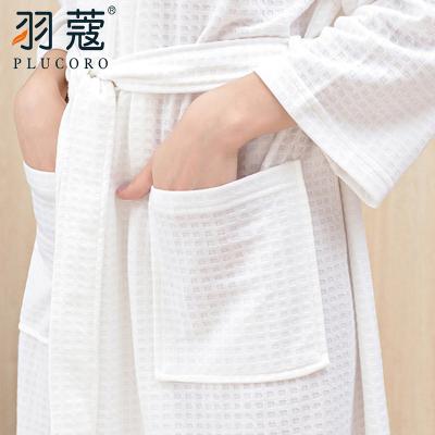 China QUICK DRY Factory Waffle Luxury 100% Cotton Embroidery E-commerce Logo Hotel Bathrobe for sale