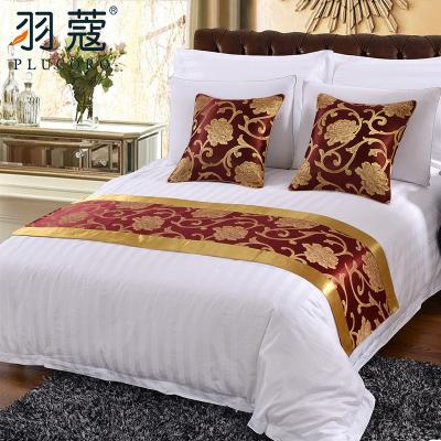 China 2021 Nondisposable Wholesale 100% Polyester Luxury Hotel Bed Runner For Hotel Five for sale