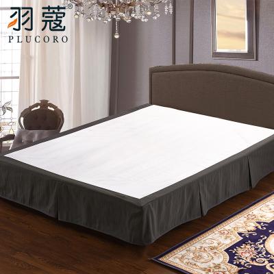 China Cheap Elegant Soft 100% Pure Polyester Fitted Hotel Bed Skirt Set Wholesale Color Nondisposable Ruffled Bed Skirt Set for sale