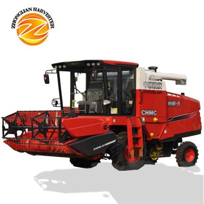 China 4 Cycle Diesel Mini Rice Harvester CHMC 4LZ-8B1 Grain Combine Harvester for sale