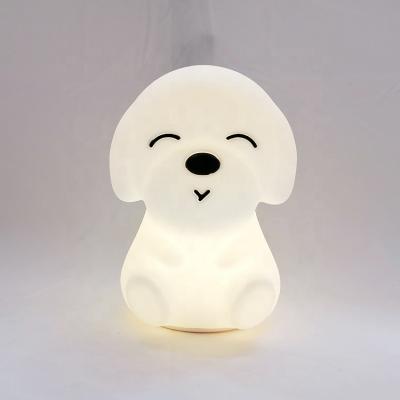 China Novelty USB Rechargeable Kids Bedroom Children Tap Lighting Lamp Dog LED Soft Silicone Night Light for sale