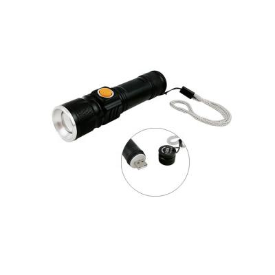 China Aluminum Made In China LED Emergency Torch Light USB Rechargeable Flashlight for sale