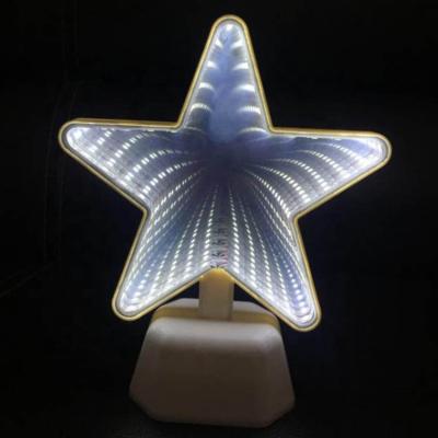 China Holiday Decoration Infinity Tunnel Mirror LED Indoor White Star Shaped Magic Decorative Lights for sale