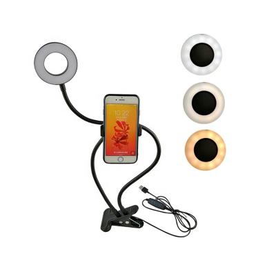 China 2020 2 in 1 Portable Mini USB Selfie LED Desk Phone Ring Light JYL-1719 Beauty Makeup for sale