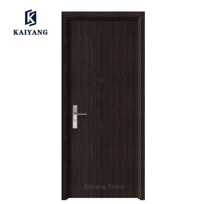 China Modern PVC Flat Door Interior Single Wood Door Finished MDF Bedroom Door Design for sale