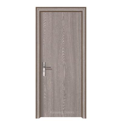 China Modern Cheap Price Interior Single Flush Wood Door Finished PVC Bedroom Door MDF Door Design for sale