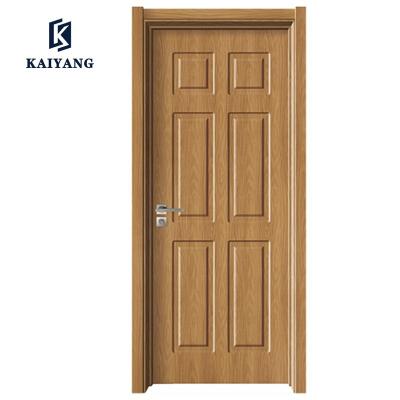 China Modern Cheap Price Interior Single Flush Door PVC Bedroom Wood Door Finished MDF Hotel Design Door for sale