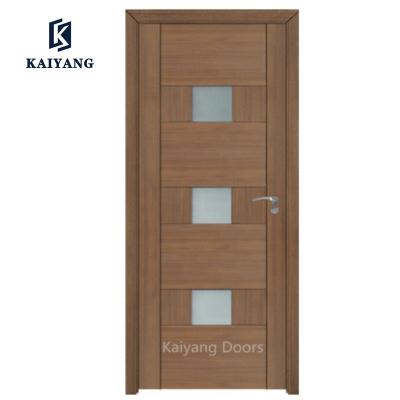 China Modern MDF Door Europe Style Interior Solid Wood Door PVC Panel Design Composite Door for sale