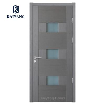 China Modern MDF China Panel Door Style Interior Wooden Pvc Sliding Cheap Office Building for sale