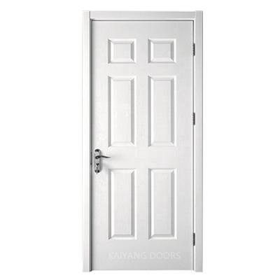 China Modern All Type Cheap HDF Molded Wood Door Hotsale America Interior White Primed Two Panel House Front Gate Customized for sale