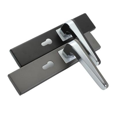 China Strong Satin Nickel Passage Hall Cabinet Door Modern Contemporary Lever Lock Set Lever Interior Door Handle for sale