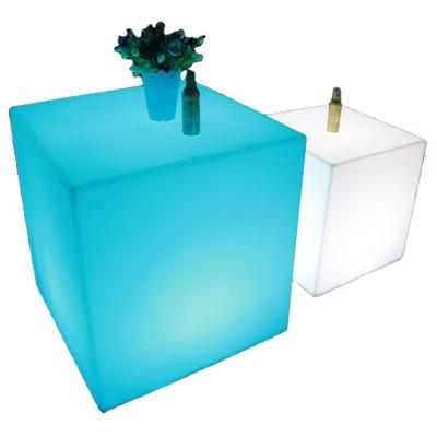 China Modern Lighting cube waterproof bar party LED light furniture Charging style PE plastic light-emitting square chair for sale