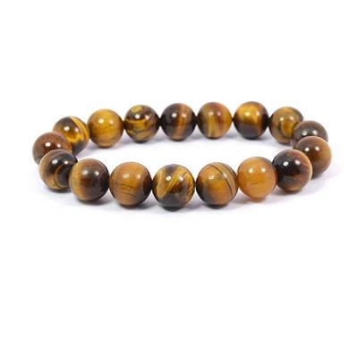 China New Custom Made Bracelet Environmentally Friendly Crystal Stone Bracelet Tiger Eye Beaded Gemstone Charm Men's Black Name Bracelet for sale