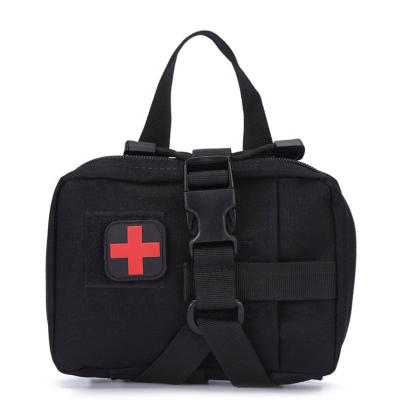 China Molle System Black Tactical First Aid Kit Multifunctional Medical Accessory Bag Outdoor Survival Bag for sale