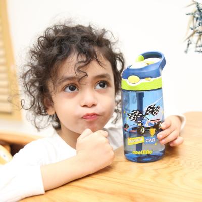 China Kids BPA Free Plastic Viable Water Bottle with Flip-Straw Spout and Locking Spout Cover, Leak-Proof Design, Silicone Playpen Straw for sale