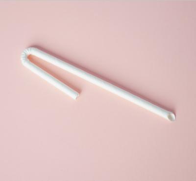 China Recyclable Stick On U Shaped Milk Bag Juice Box Flexible Factory Telescopic Drinking Paper Straws for sale