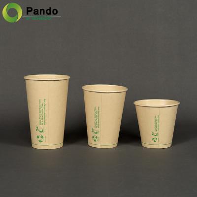 China 750ml Eco Friendly Disposable Coffee Paper Cup Bamboo Tea Paper Pulp Cup for sale